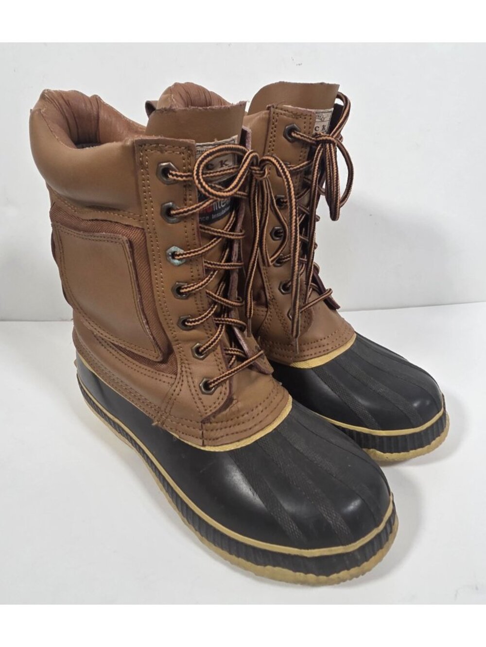 Duck Men's Lace Up High Top Snow Boots Brown Size 8